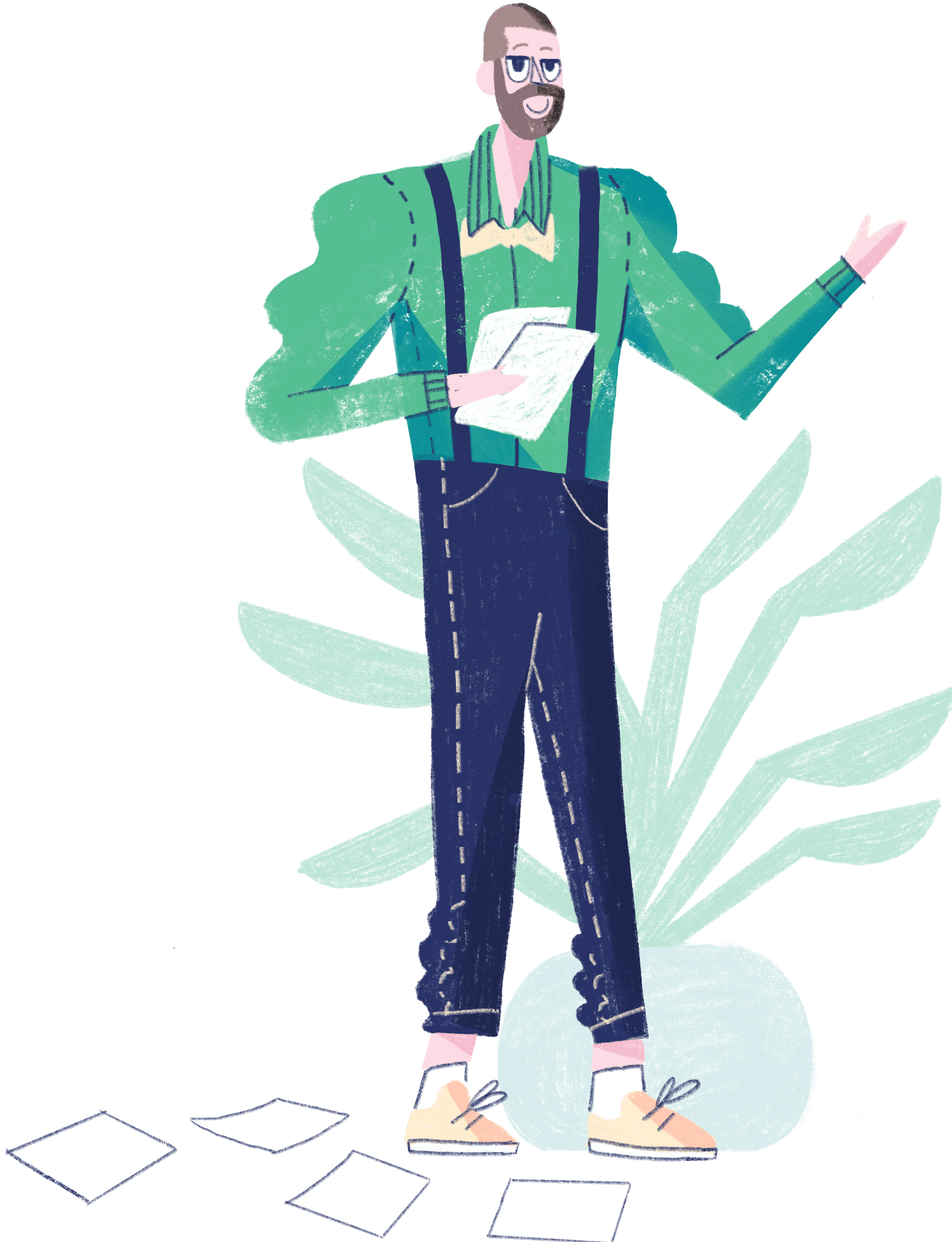 Copywriter holding documents